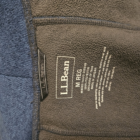 L.L. Bean Blue Zip Up Sweater with Plush Fleece - Picture 2 of 5